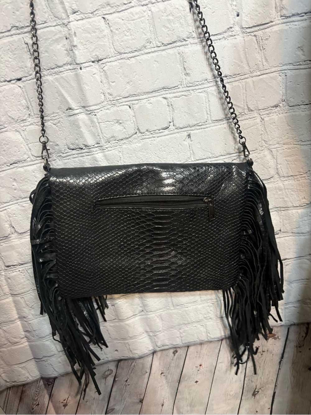 Black Fringe Crossbody Bag - Unbranded - Picture 2 of 4